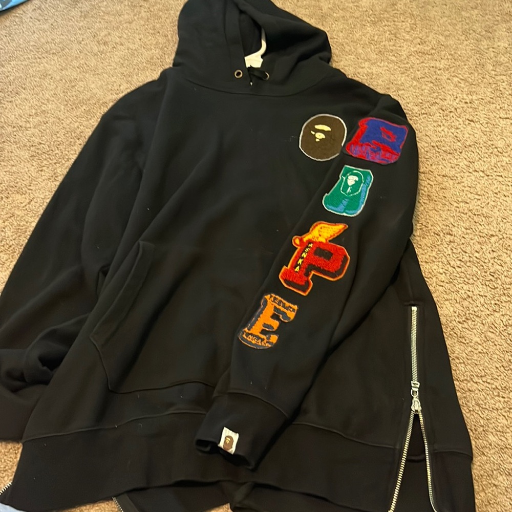 Bathing Ape embroidered Hoodie with zippers